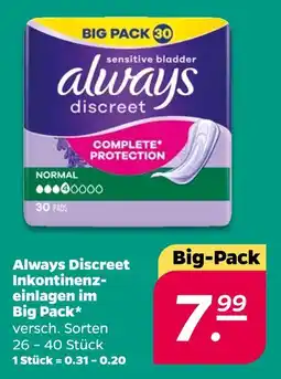 NETTO Always discreet inkontinenzeinlagen Angebot