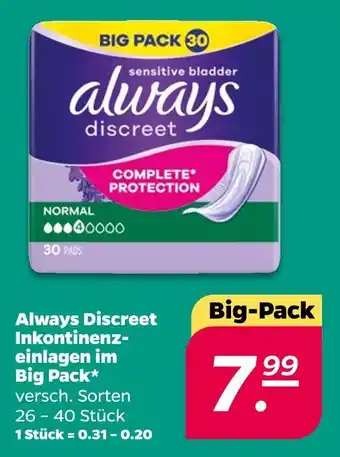 NETTO Always discreet inkontinenzeinlagen Angebot