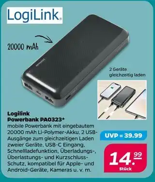NETTO Logilink powerbank pa0323 Angebot