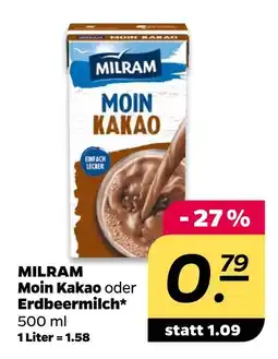 NETTO Milram moin kakao oder erdbeermilch Angebot