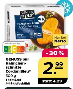 NETTO Genuss pur hähnchenschnitte cordon bleu Angebot