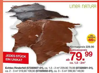 Möbelzentrum Pforzheim Linea natura echtes rinderfell Angebot