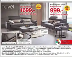 Möbelzentrum Pforzheim Novel leder-sofa 3-sitzig Angebot