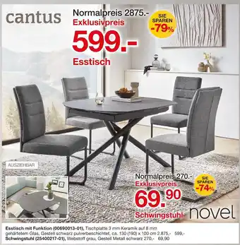 Möbelzentrum Pforzheim Cantus, novel esstisch oder schwingstuhl Angebot