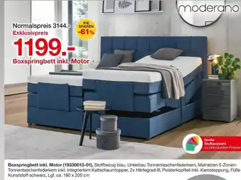 Möbelzentrum Pforzheim Moderano boxspringbett inkl. motor Angebot