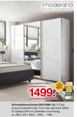 Möbelzentrum Pforzheim Moderano schwebetürenschrank Angebot