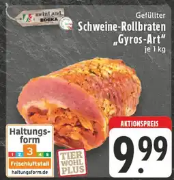 E-Center Meinland edeka gefüllter schweine-rollbraten gyros-art Angebot