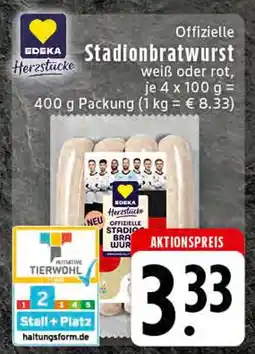 E-Center Edeka herzstücke offizielle stadionbratwurst weiß Angebot