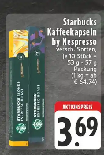 E-Center Starbucks kaffeekapseln by nespresso blonde espresso roast Angebot