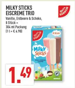 Marktkauf Gut & günstig milky sticks eiscreme trio Angebot