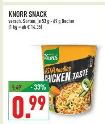 Marktkauf Knorr snack asia noodles chicken taste Angebot