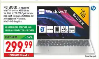 Marktkauf Hp notebook „15-fd0617ng“ Angebot