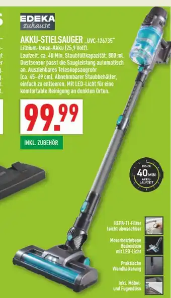 Marktkauf Edeka zuhause akku-stielsauger uvc-126735 Angebot