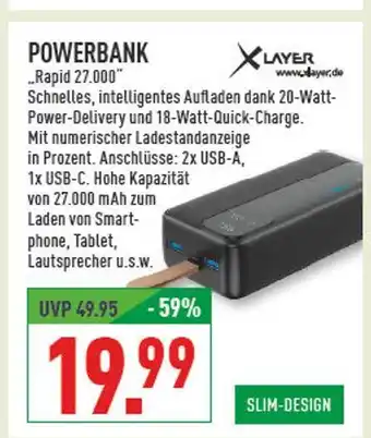 Marktkauf Xlayer powerbank rapid 27.000 Angebot