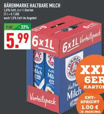 Marktkauf Bärenmarke haltbare milch Angebot