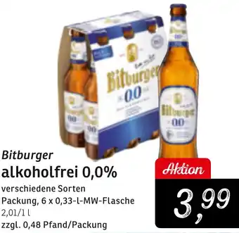 KONSUM Bitburger alkoholfrei 0,0% Angebot