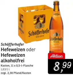 KONSUM Schöfferhofer Hefeweizen oder Hefeweizen alkoholfrei Angebot