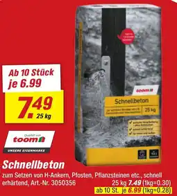 toom Baumarkt Schnellbeton Angebot
