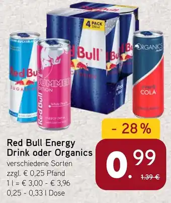 Dornseifer Red Bull Energy Drink oder Organics Angebot