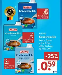 Aldi Süd Milsani kondensmilch 10% fett Angebot