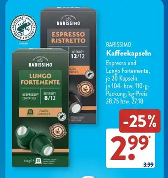 Aldi Süd Barissimo espresso ristretto Angebot