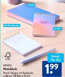Aldi Süd Expertiz notizblock stück Angebot
