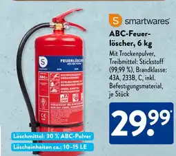 Aldi Süd Smartwares abc-feuerlöscher, 6 kg Angebot