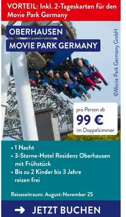 Aldi Süd Oberhausen movie park germany package Angebot
