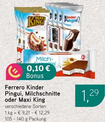 Dornseifer Ferrero Kinder Pingui, Milchschnitte oder Maxi King Angebot