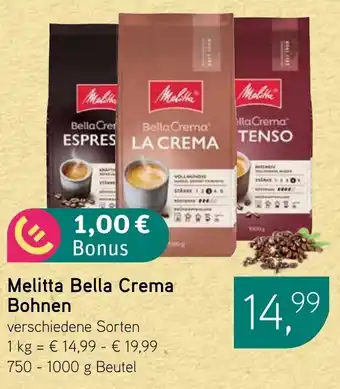 Dornseifer Melitta Bella Crema Bohnen Angebot