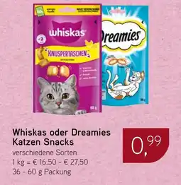 Dornseifer Whiskas oder Dreamies Katzen Snacks Angebot