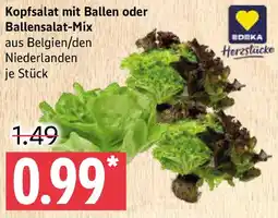 Marktkauf EDEKA Herzstücke Kopfsalat mit Ballen oder Ballensalat-Mix Angebot