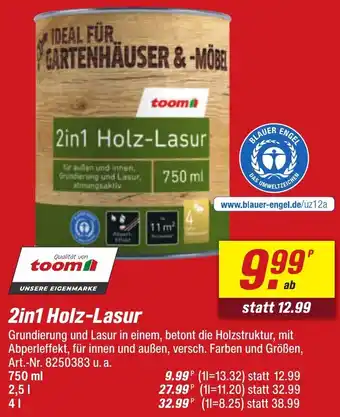 toom Baumarkt 2in1 Holz-Lasur Angebot