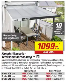 toom Baumarkt Komplettbausatz Terrassenüberdachung Angebot