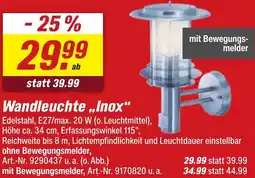 toom Baumarkt Wandleuchte „Inox" Angebot