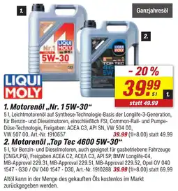 toom Baumarkt LIQUI MOLY Motorenöl ,,Nr. 15W-30" Angebot