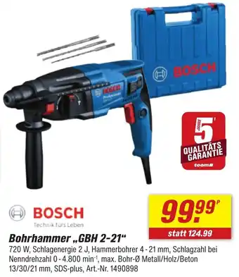 toom Baumarkt BOSCH Bohrhammer ,,GBH 2-21" Angebot
