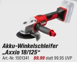 toom Baumarkt Einhell Akku-Winkelschleifer ,,Axxio 18/125" Angebot