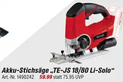 toom Baumarkt Einhell Akku-Stichsäge „TE-JS 18/80 Li-Solo" Angebot