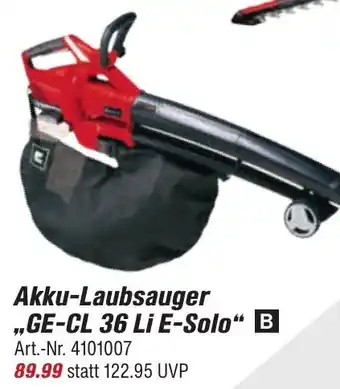 toom Baumarkt Einhell Akku-Laubsauger ,,GE-CL 36 Li E-Solo" Angebot