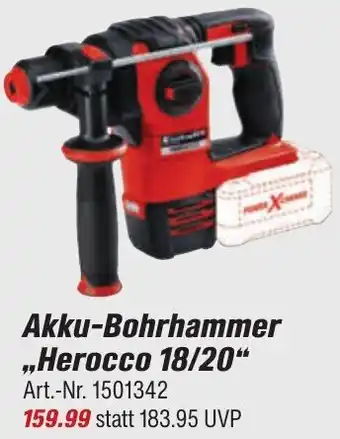 toom Baumarkt Einhell Akku-Bohrhammer ,,Herocco 18/20" Angebot