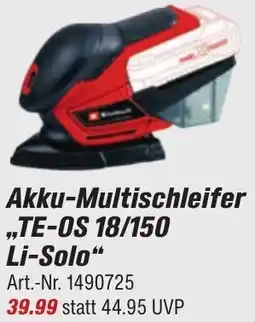 toom Baumarkt Einhell Akku-Multischleifer „TE-OS 18/150 Li-Solo" Angebot