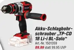 toom Baumarkt Einhell Akku-Schlagbohrschrauber ,,TP-CD 18 Li-i BL-Solo" Angebot