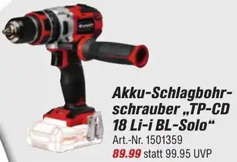 toom Baumarkt Einhell Akku-Schlagbohrschrauber ,,TP-CD 18 Li-i BL-Solo" Angebot