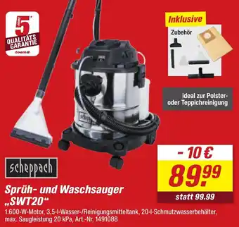 toom Baumarkt Scheppach Sprüh- und Waschsauger ,,SWT20" Angebot