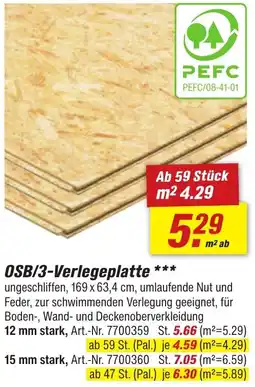 toom Baumarkt OSB/3-Verlegeplatte Angebot