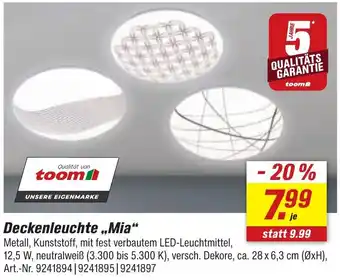 toom Baumarkt Deckenleuchte ,,Mia" Angebot