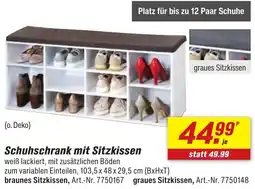 toom Baumarkt Schuhschrank mit Sitzkissen Angebot