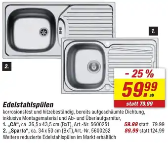toom Baumarkt Edelstahlspülen Angebot