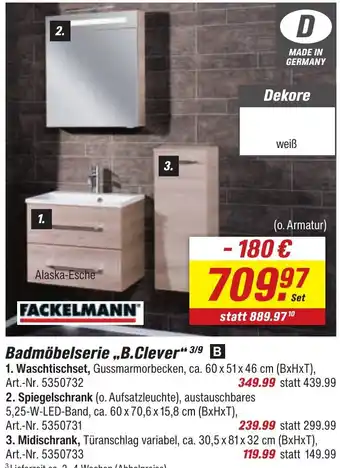 toom Baumarkt FACKELMANN Badmöbelserie „B.Clever" Angebot